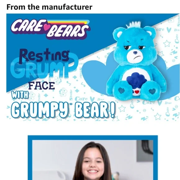 Care Bears Grumpy Bear Stuffed Animal 14 inches - Picture 5 of 5